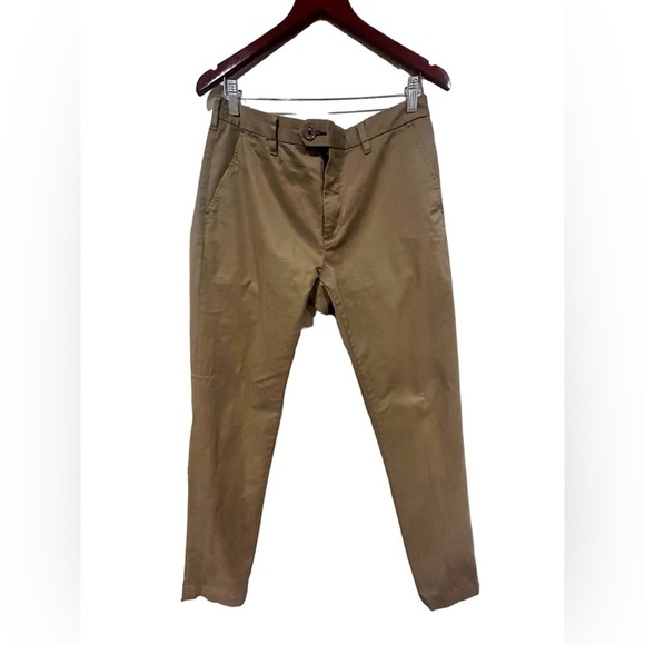 Ted Baker Teds Tall Fit Slim Fit Chino Khaki Brown Pants Mens 34T Career Busines - Picture 5 of 10